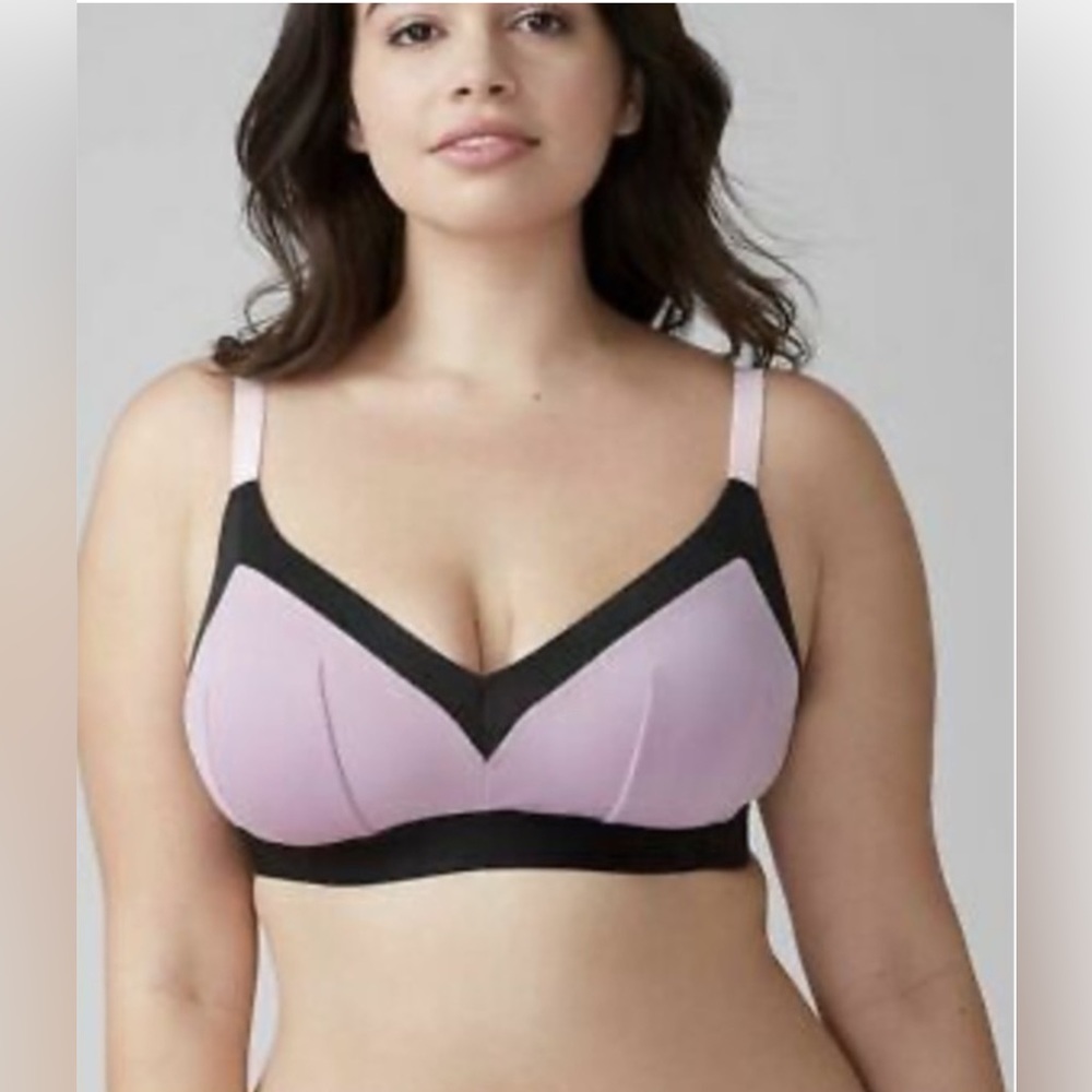 CACIQUE Bralette No Wire Wireless Racerback 22/24 (3X) Lavender Black